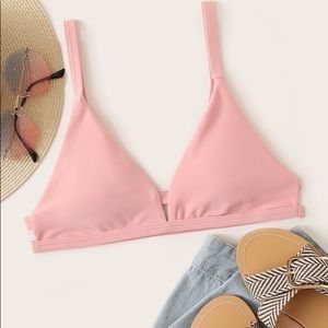 nude pink ROMWE bikini top